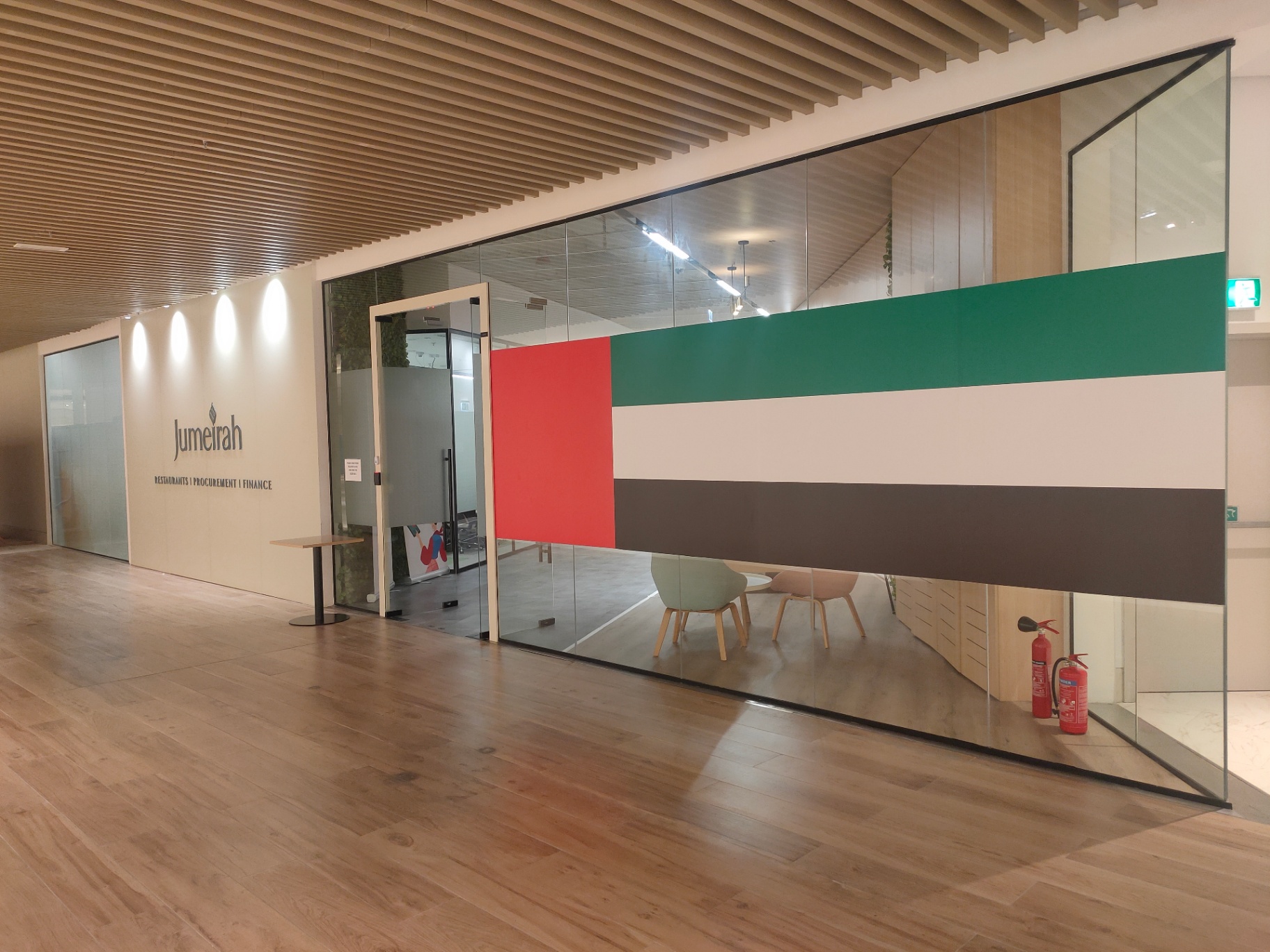 Acoustic glass partition in a Dubai office