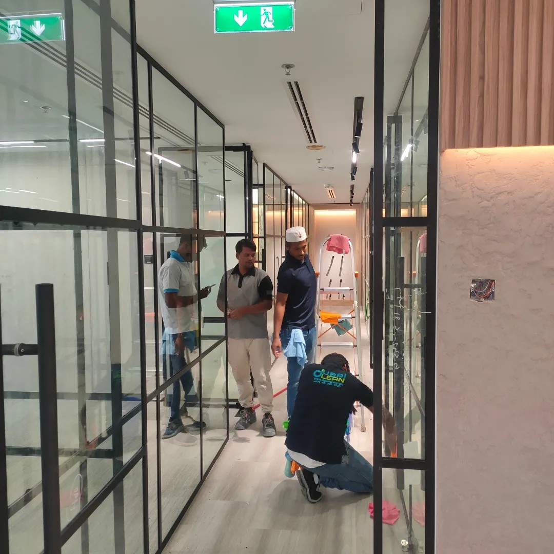 Glass shopfront installation detail